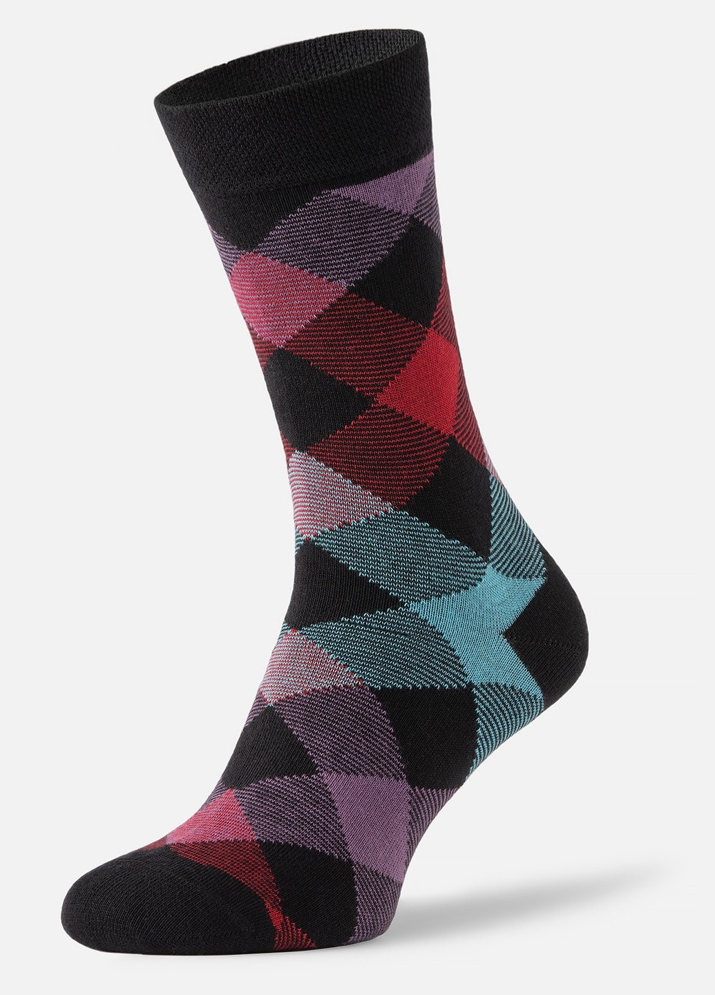 Шкарпетки з принтом ромби високі безшовні дихаючі якісні ORGANIC cotton чорні носки 39-41 men's арт. 31020 JILL ANTONY (258614261)
