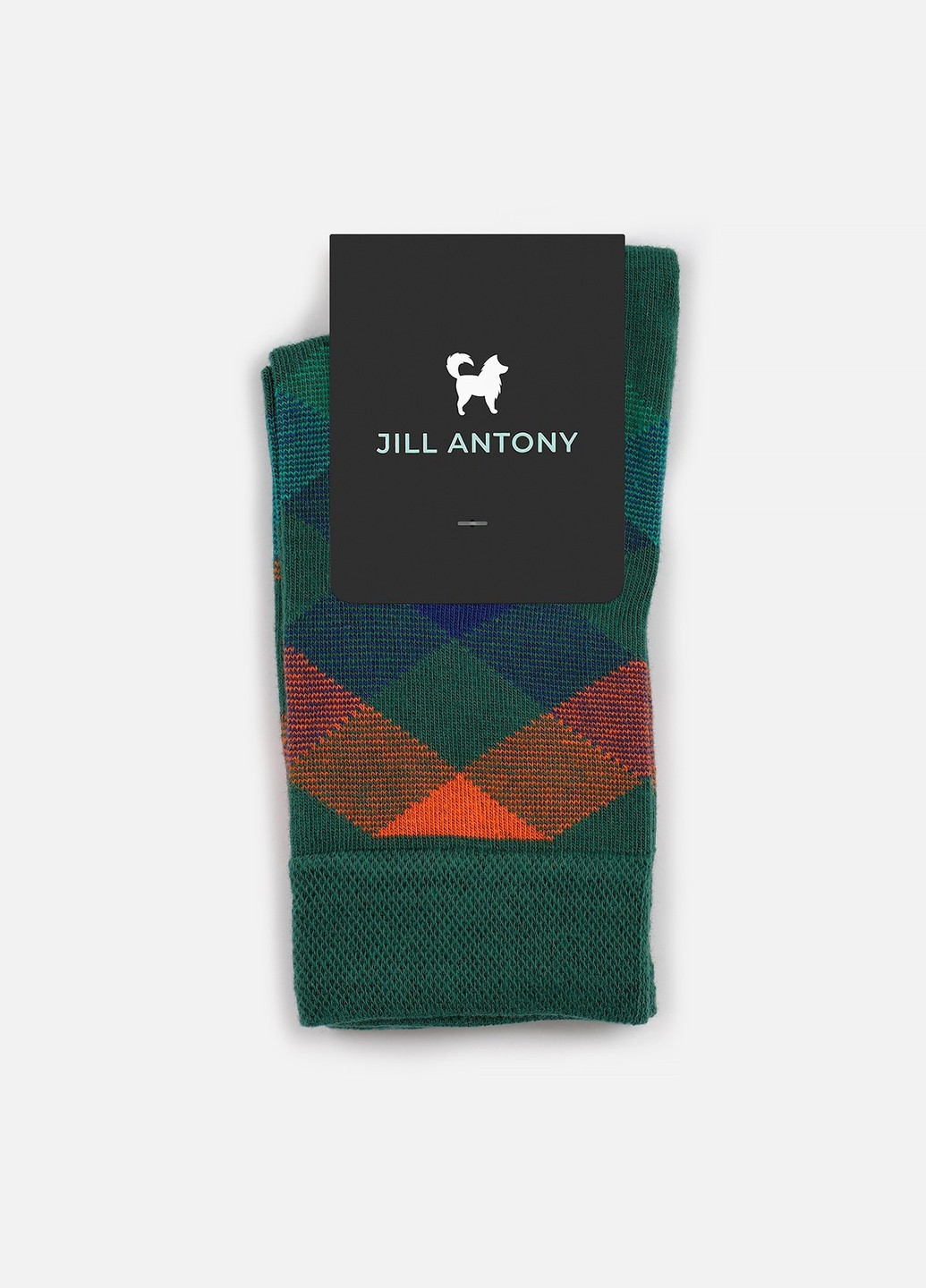 Сині набір шкарпеток 3 пари з принтом ромби високі безшовні дихаючі якісні organic cotton носки 42-43 men's JILL ANTONY геометричні (258614260)