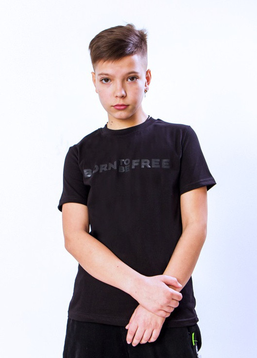 Чорна літня футболкадля хлопчика чорний носи своє (6021-у-1-v0) Носи своє
