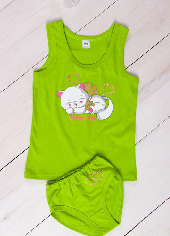 Зеленая летняя комплект майки та труси для дівчаток салатовий носи своє (6087-001-33-1-v15) Носи своє