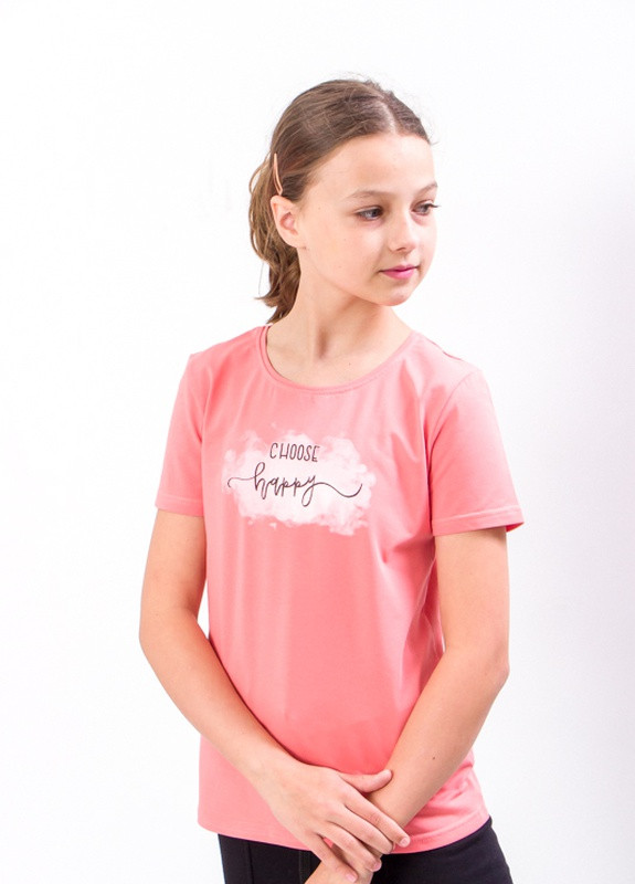 Рожева літня футболка для дівчинки (підліткова) рожевий носи своє (6012-036-33-v46) Носи своє