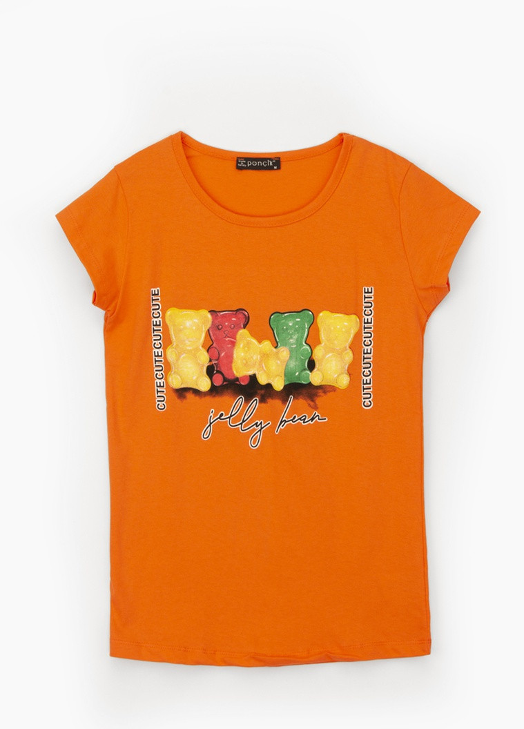 Оранжевая летняя футболка Poncik