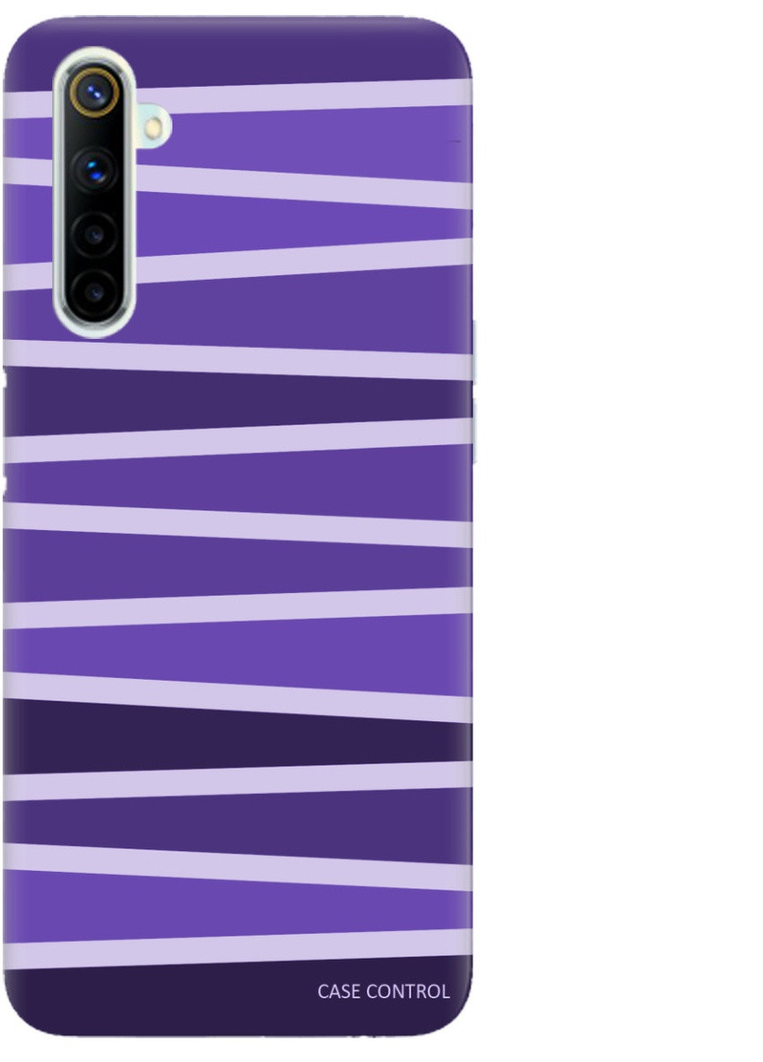 Чехол на Realme 6 рельефный дизайн Фиолетовые полоски принт 53 Creative (258627493)