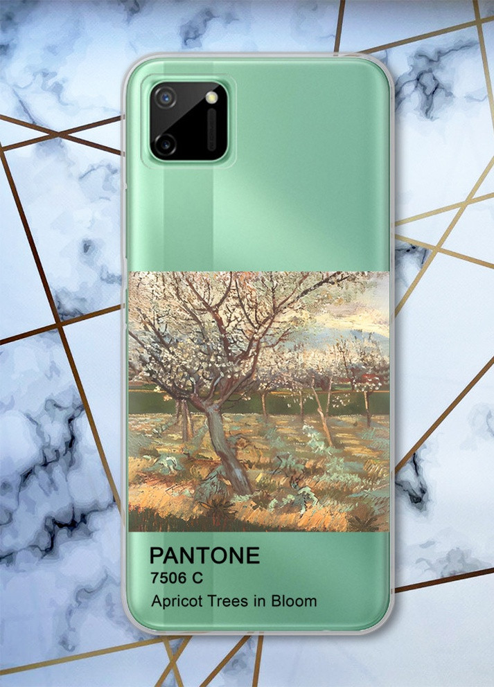 Прозрачный чехол на Realme C11 дизайн Абрикосовые деревья в цвету принт 80 Creative (258627133)