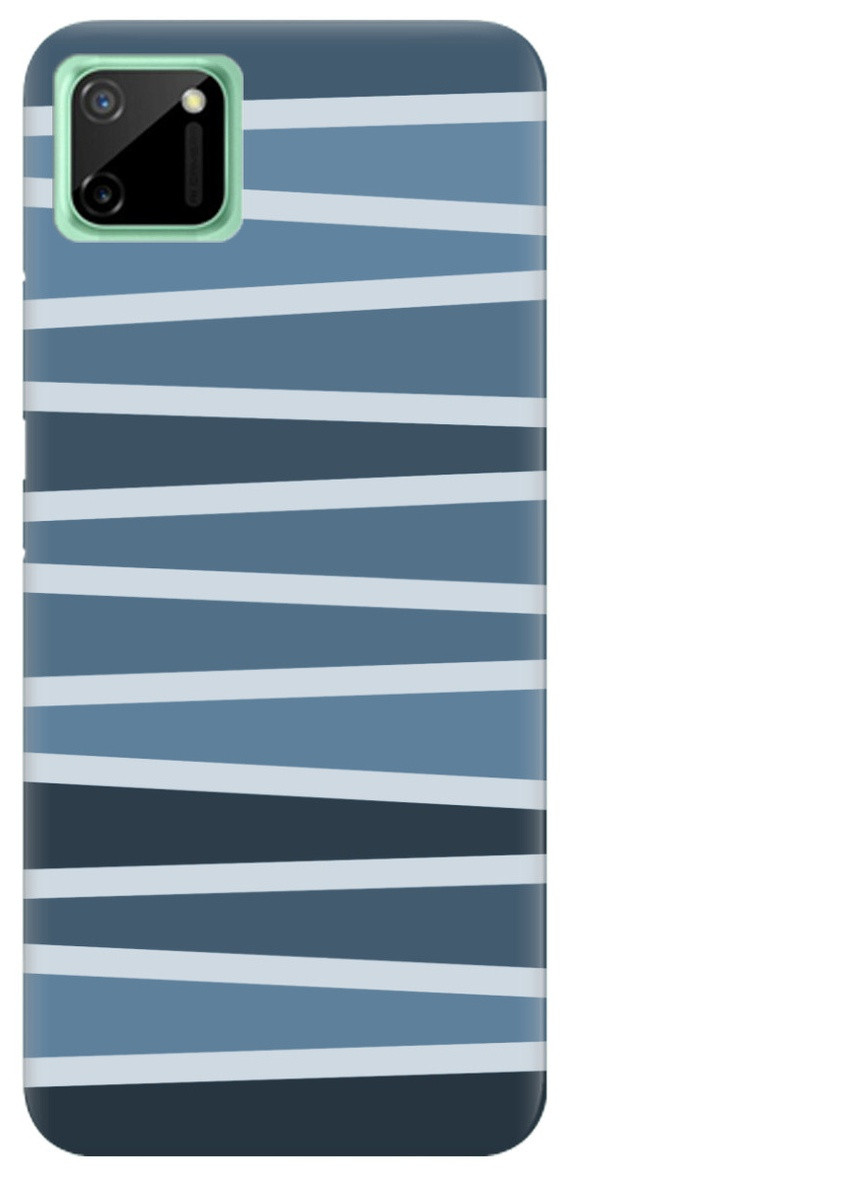 Чохол на Realme C11 дизайн Сині смужки принт 52 Creative (258627095)