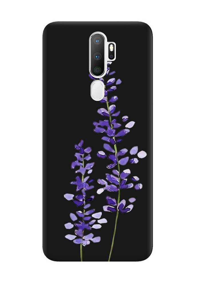 Матовый черный чехол на Oppo A5 :: Фиолетовые цветы (принт 279) Creative (258627308)