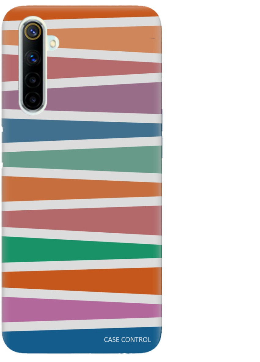 Чехол на Realme 6 рельефный дизайн Цветные полоски принт 50 Creative (258627343)