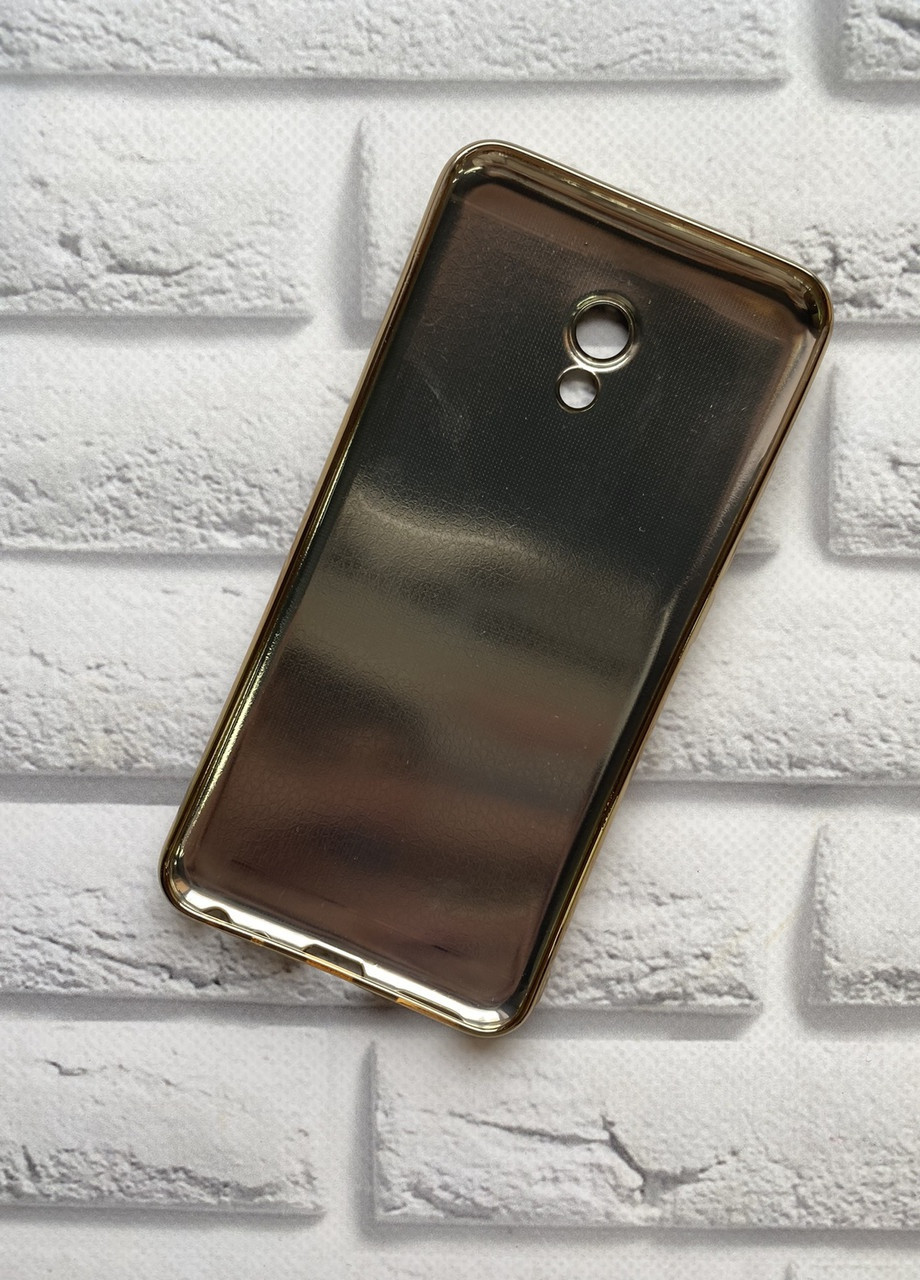 Силиконовый чехол с тиснением и золотым ободком для Meizu MX 6 Коричневый Creative (258627440)