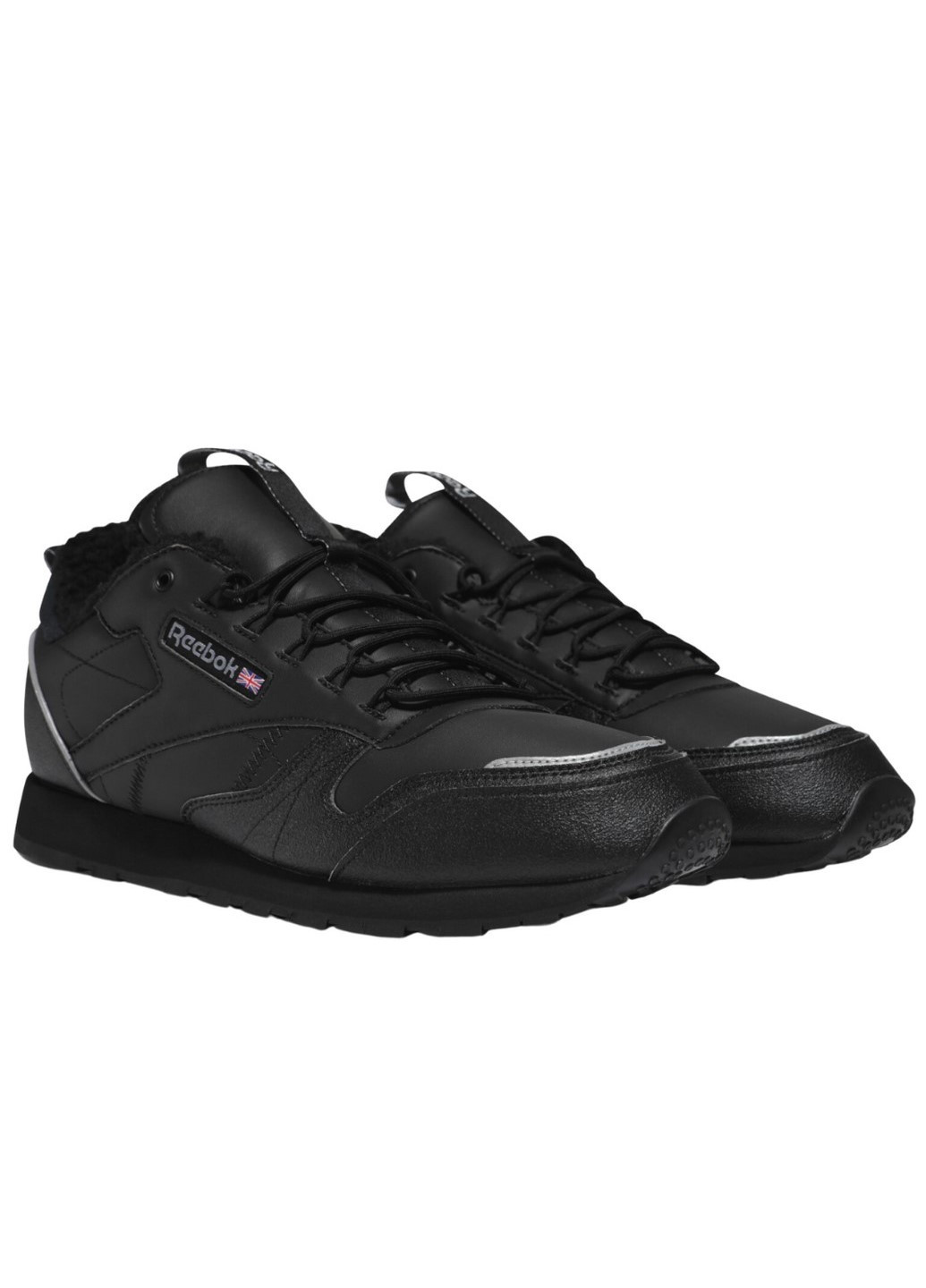 Черные демисезонные мужские повседневные кроссовки cl leather fz1188 Reebok