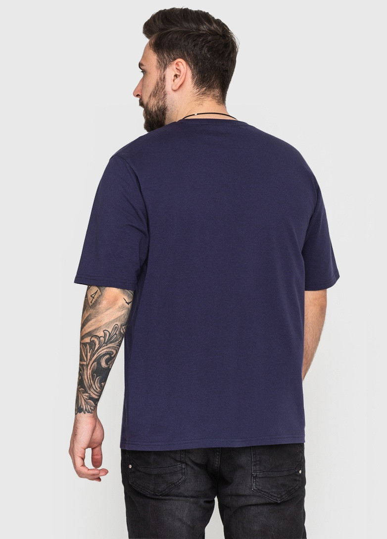 Темно-синя футболка для чоловіків з коротким рукавом Роза
