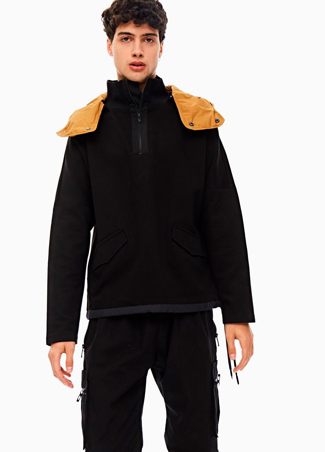 Мужское черное худи со съемным капюшоном Antony Morato (258626744)