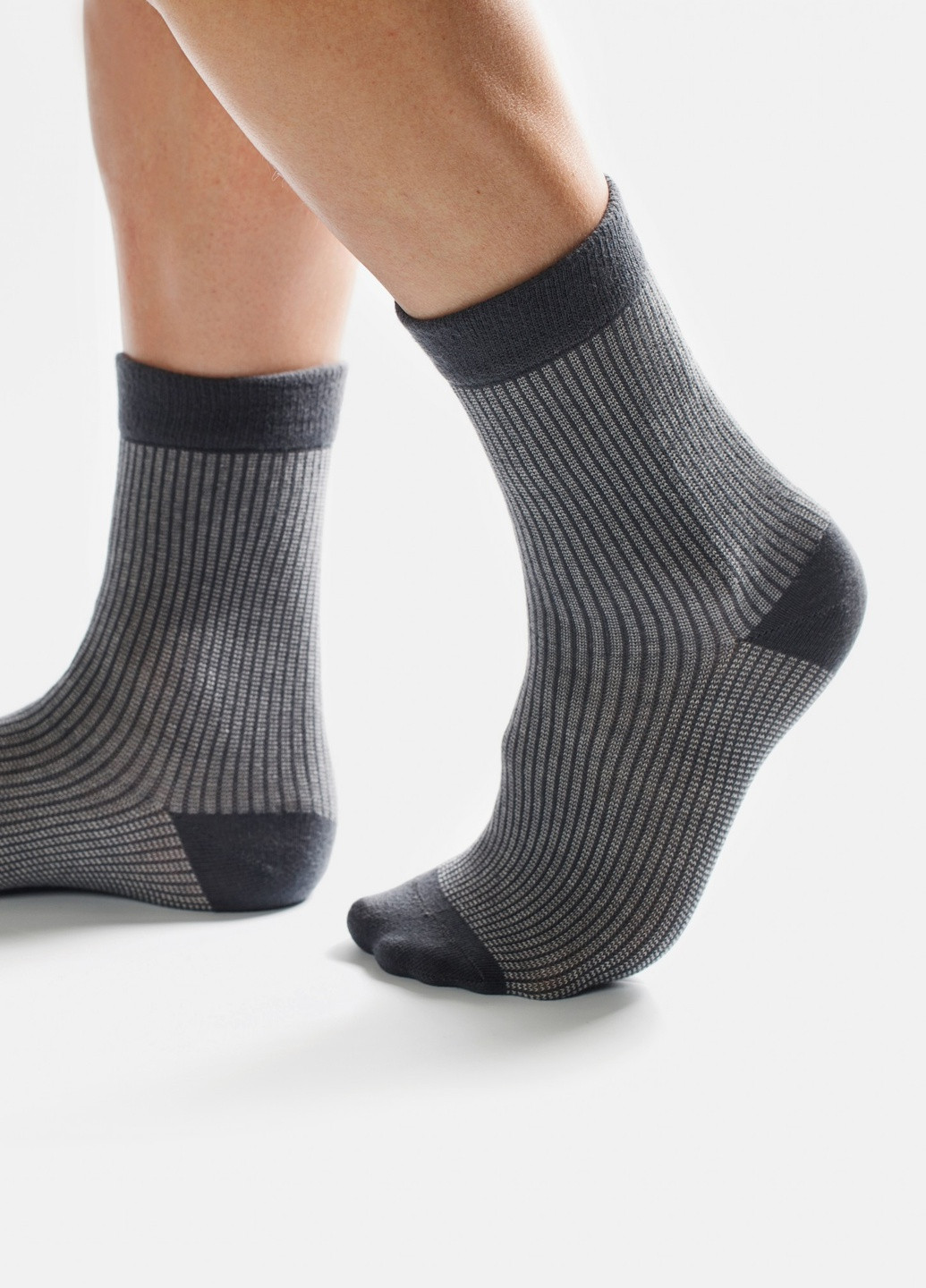 Шкарпетки з принтом кольорові смуги високі безшовні дихаючі якісні ORGANIC cotton сірі носки 42-43 men's JILL ANTONY (258630784)
