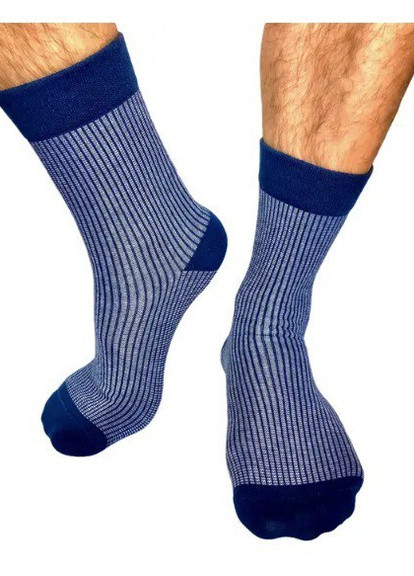 Носки с принтом цветные полосы высокие бесшовные дышащие качественные ORGANIC cotton синие 39-41 JILL ANTONY (258630793)