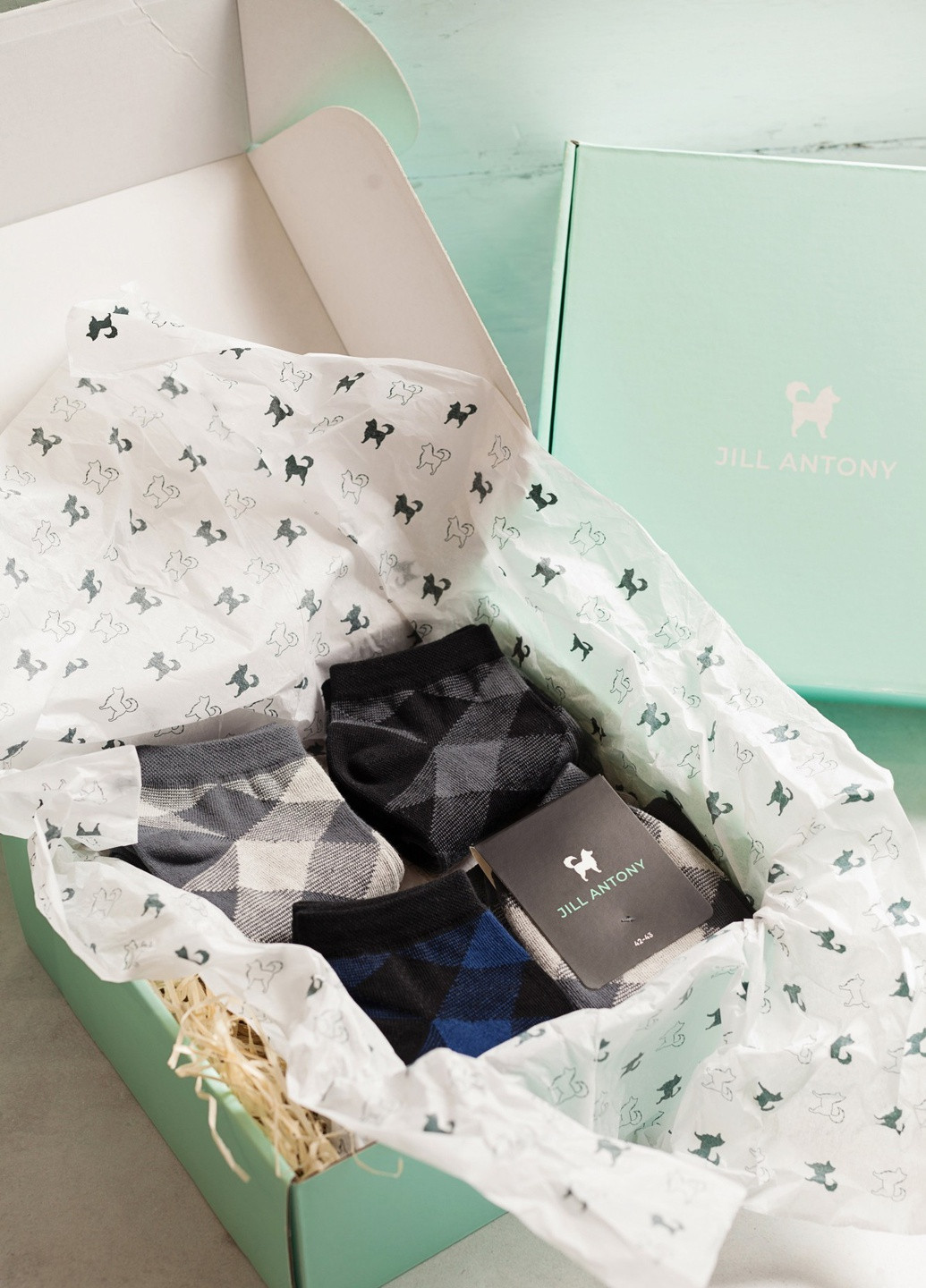 Носки в коробке набор 9 пар с принтом ромбы короткие бесшовные дышащие ORGANIC cotton красивая коробка 39-41 JILL ANTONY (258630786)