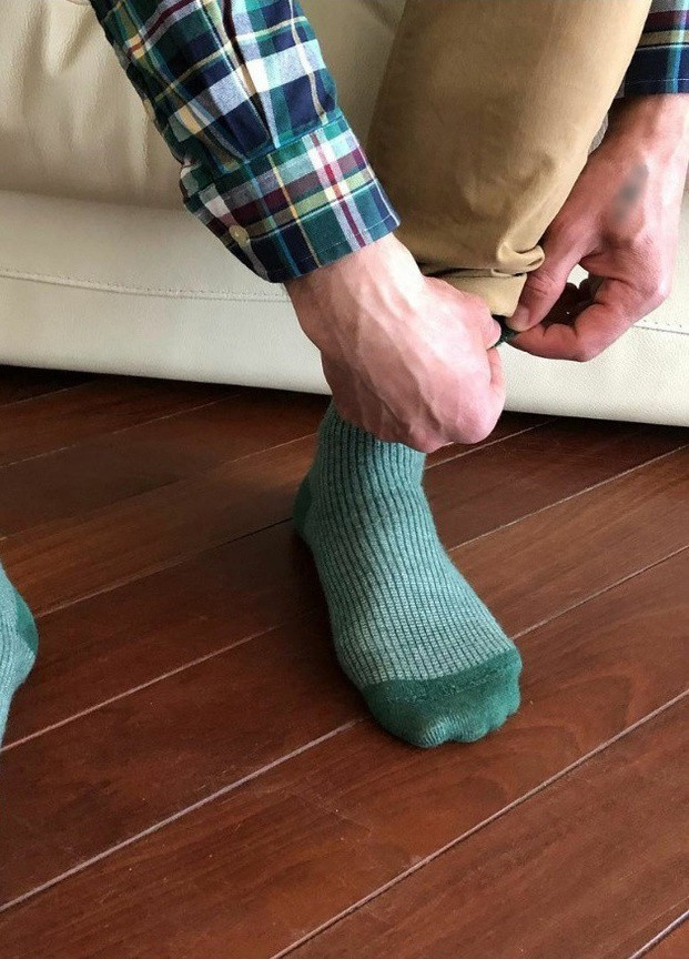 Шкарпетки з принтом кольорові смуги високі безшовні дихаючі якісні ORGANIC cotton зелені носки 39-41 men's JILL ANTONY (258630787)