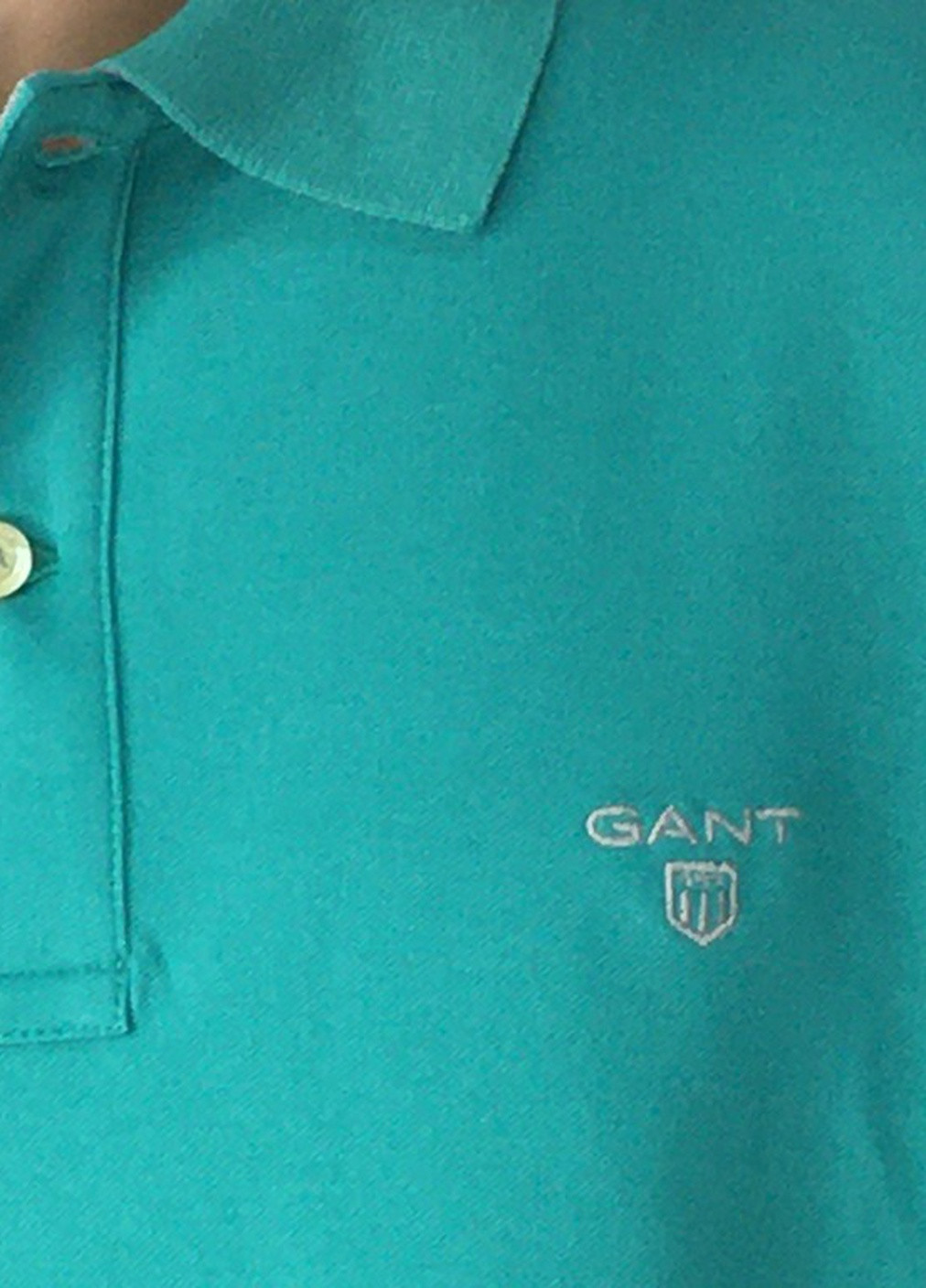 Бирюзовая футболка polo с коротким рукавом Gant