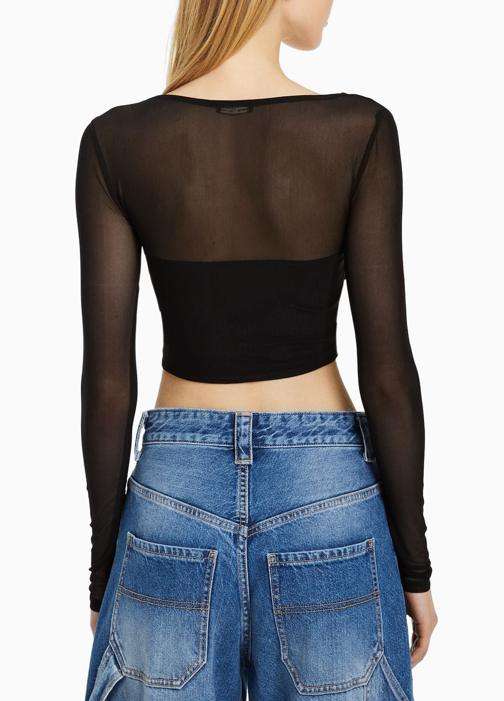 Чорний літній светр Bershka