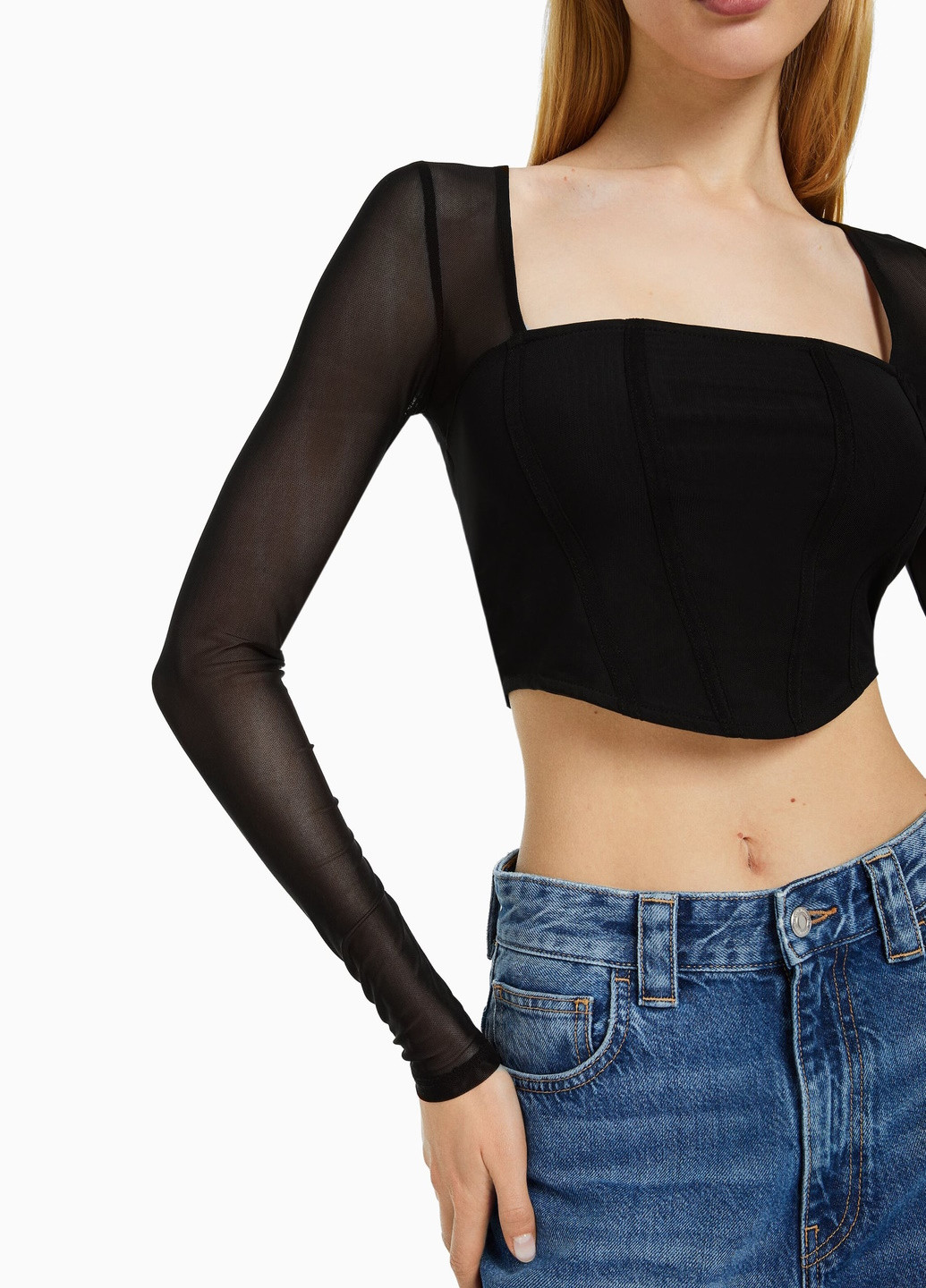 Чорний літній светр Bershka