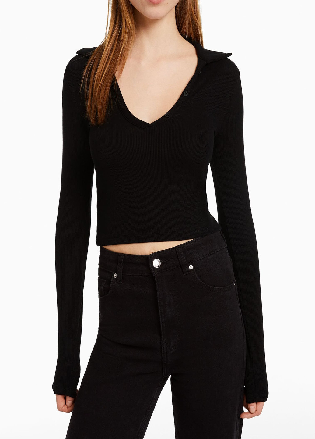 Черный летний свитер Bershka