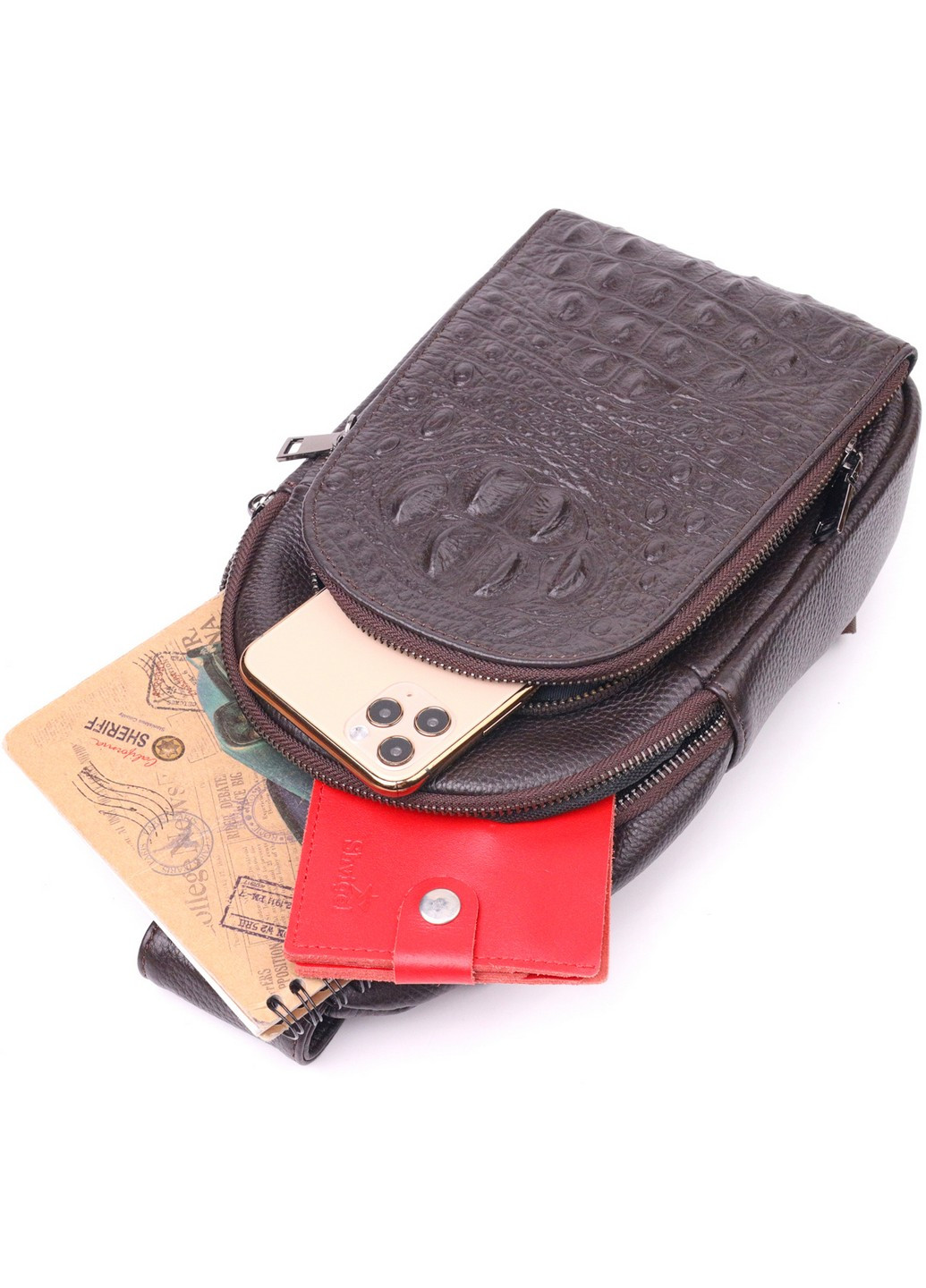 Мужская кожаная сумка 17х30х8 см Vintage (258638123)