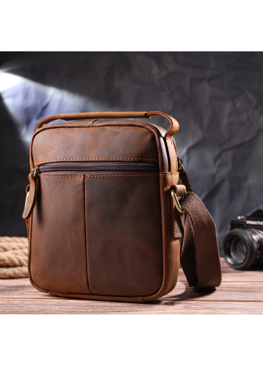Чоловіча шкіряна сумка 18х20х5 см Vintage (258638105)