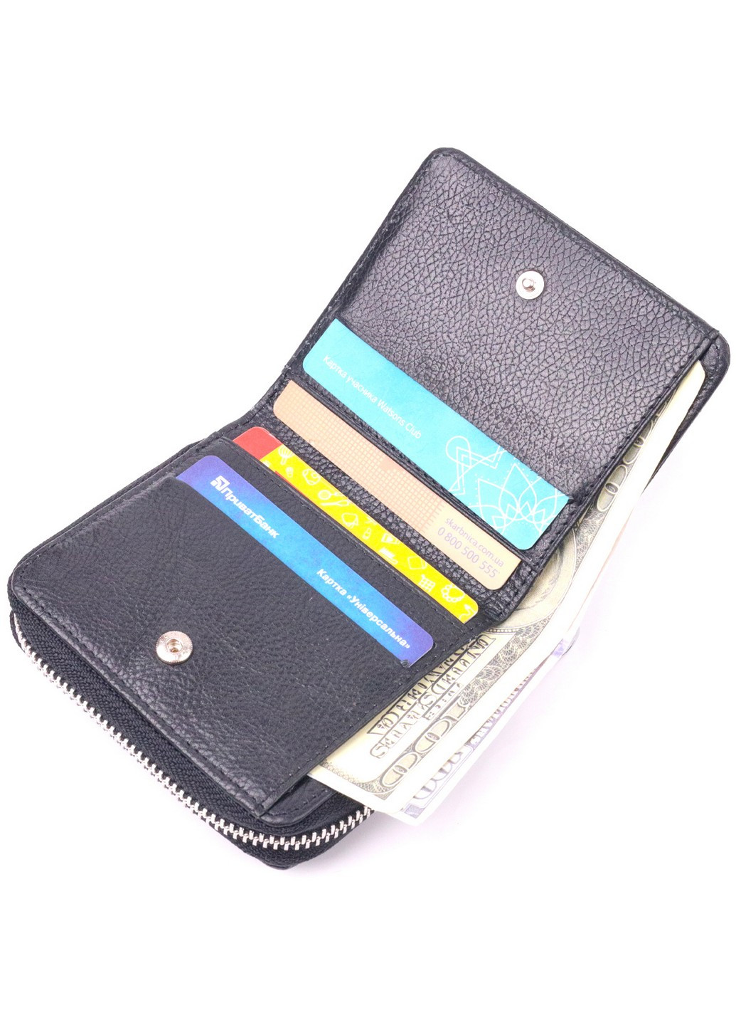 Жіночий шкіряний гаманець 9х10,3х3 см Karya (258638378)