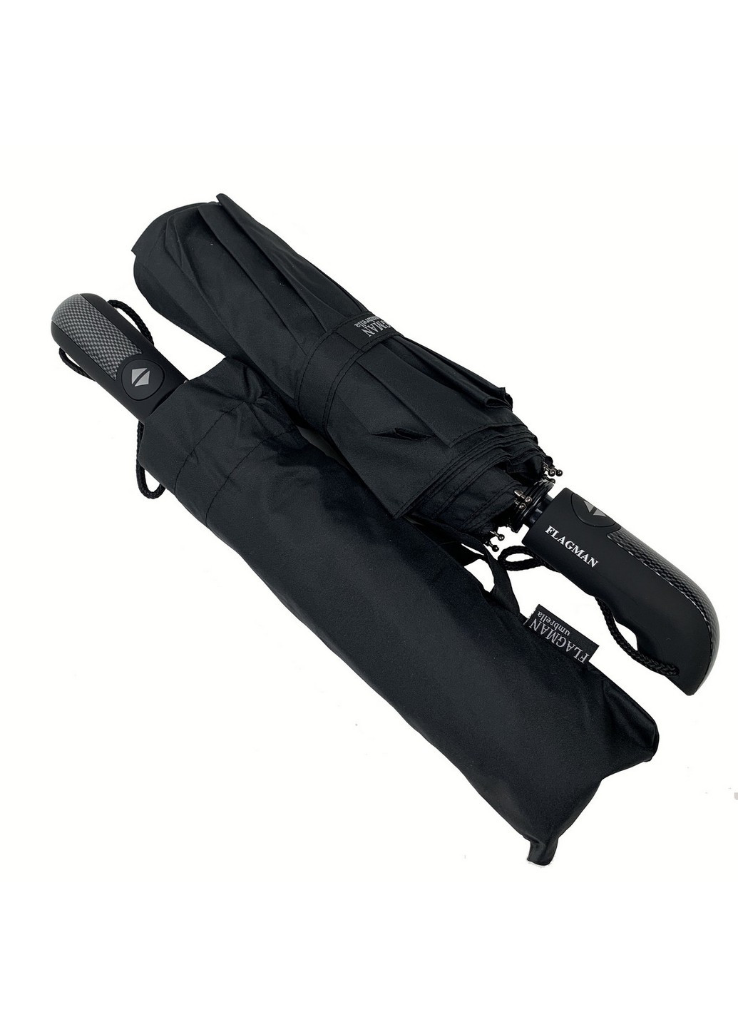 Чорна мужской зонт-автомат 102 см Flagman (258638041)