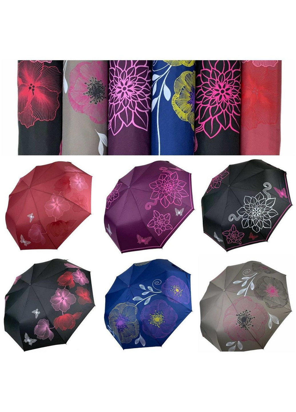 Красный женский зонт полуавтомат 102 см Flagman (258638026)