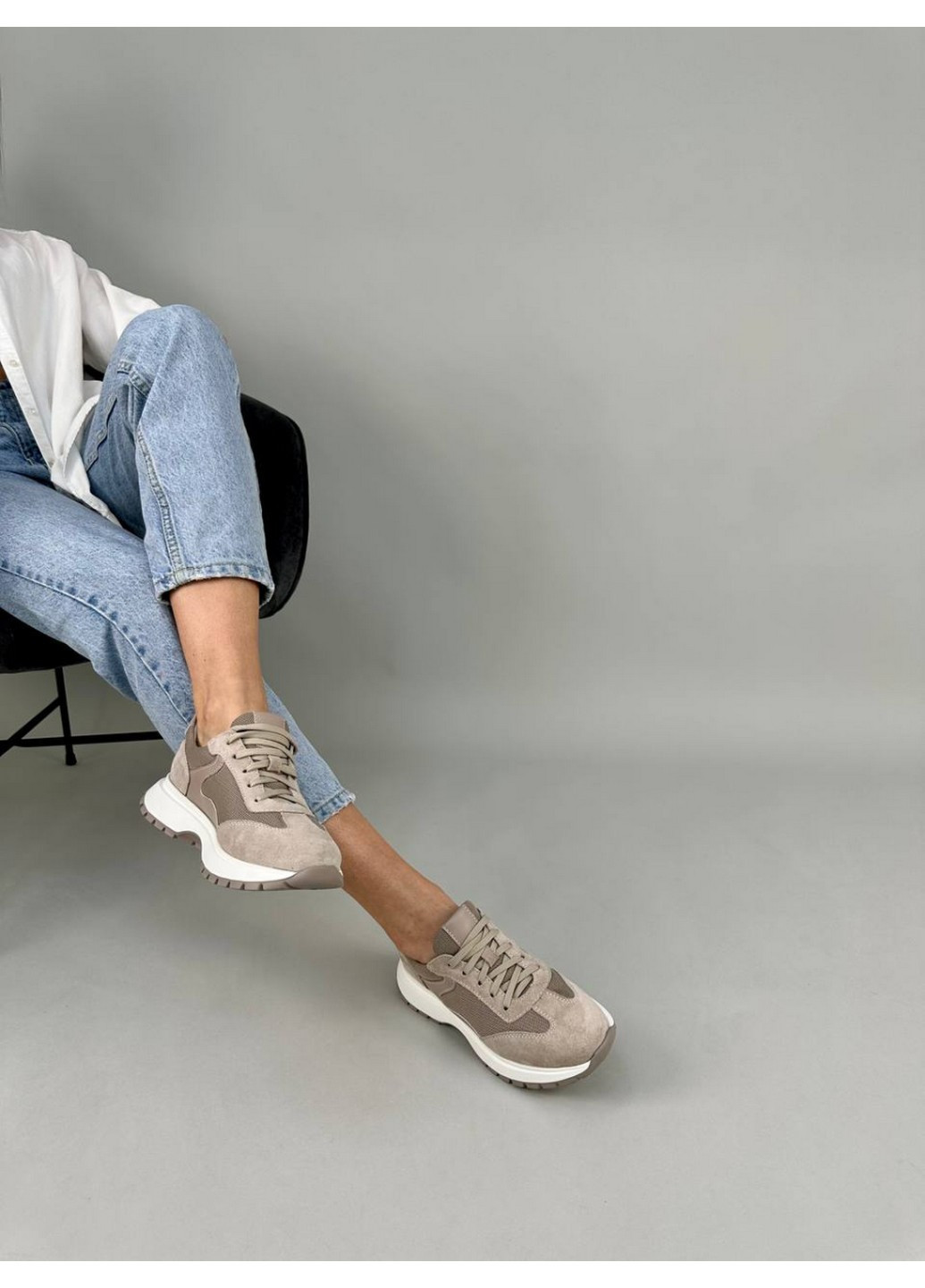 Женские замшевые кроссовки 37 VZUTIK бежевые демисезоны (258638553)