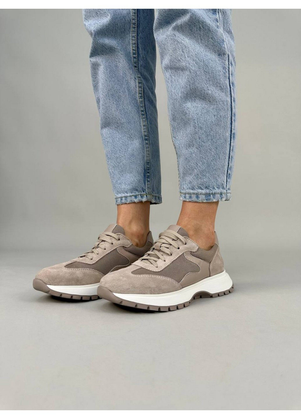 Женские замшевые кроссовки 37 VZUTIK бежевые демисезоны (258638553)