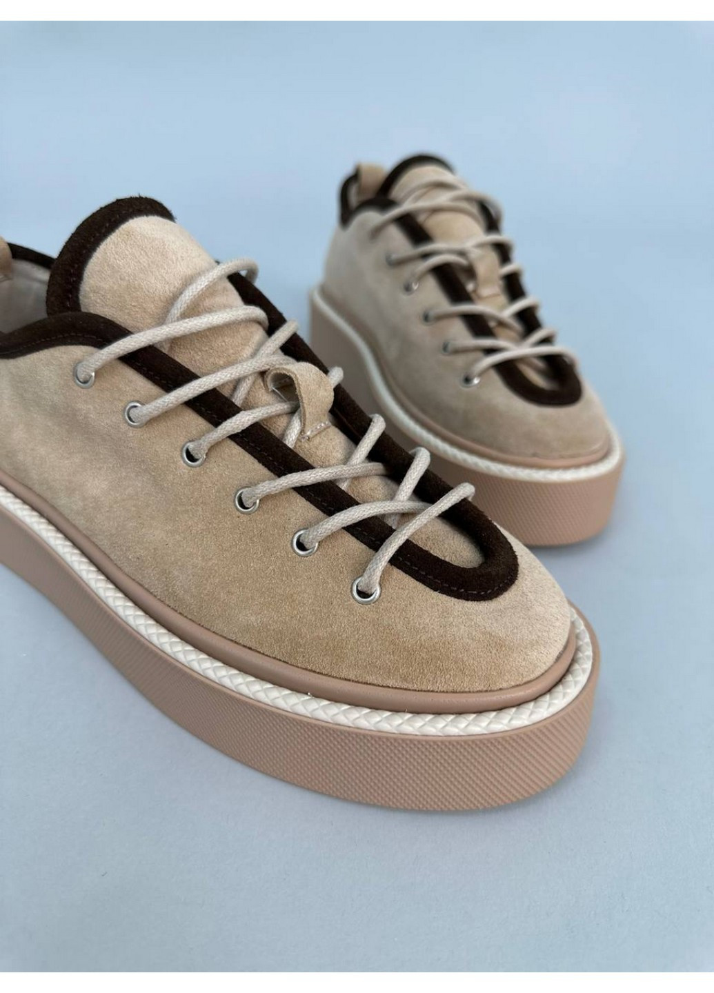 Бежеві жіночі замшеві кеди 36 VZUTIK