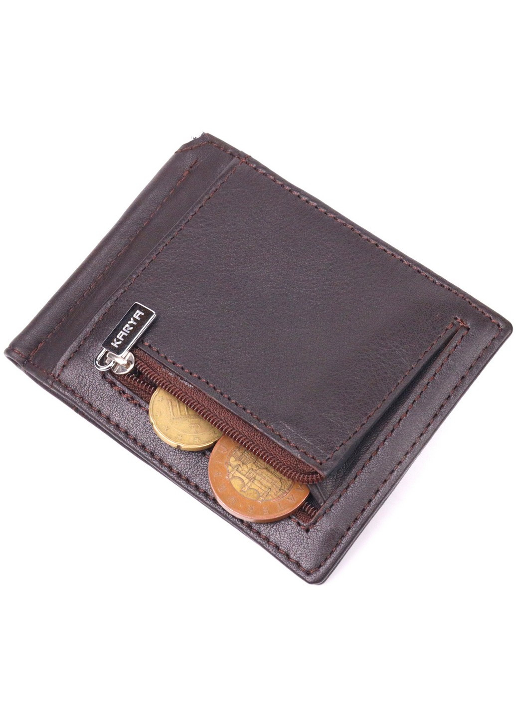 Мужской кожаный зажим 11,2х8,6х0,5 см Karya (258639351)