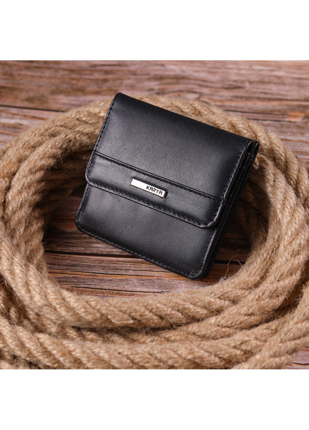 Женский кожаный кошелек 9,5х9,5х1 см Karya (258639360)