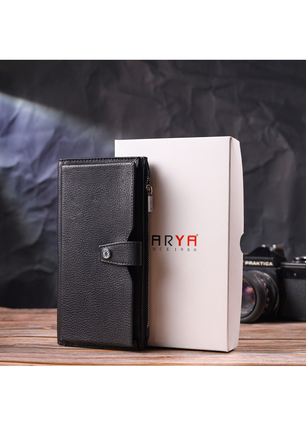 Чоловічий шкіряний портмоне 9,7х19х1,5 см Karya (258639375)