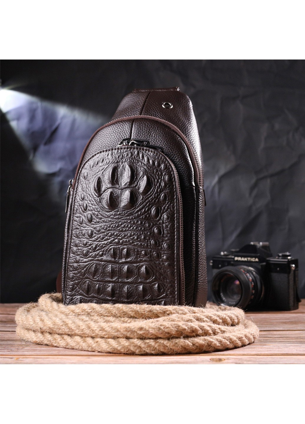 Мужская кожаная сумка 17х30х8 см Vintage (258639120)