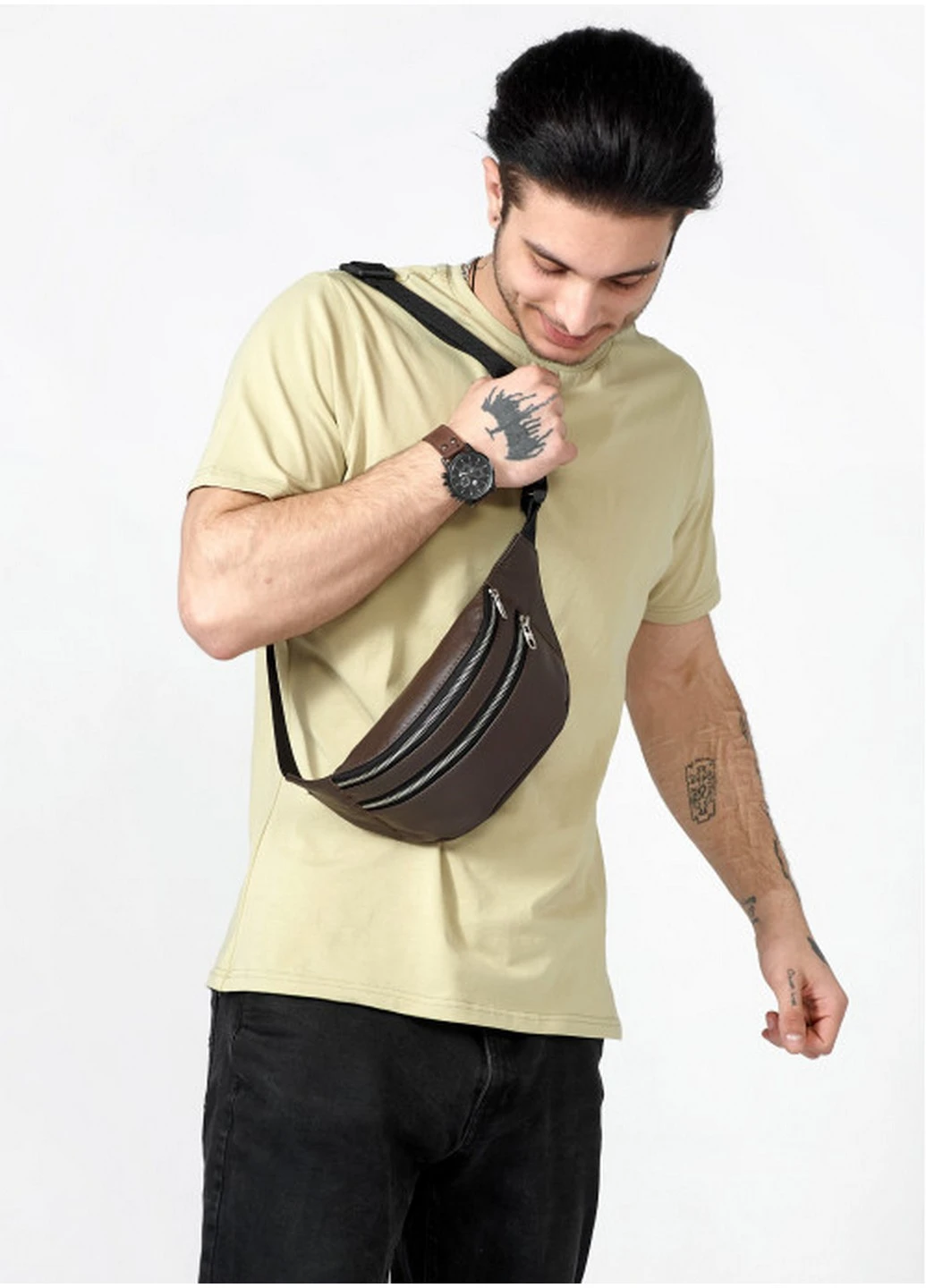 Чоловіча сумка бананка 31х12х5 см Sambag (258639230)