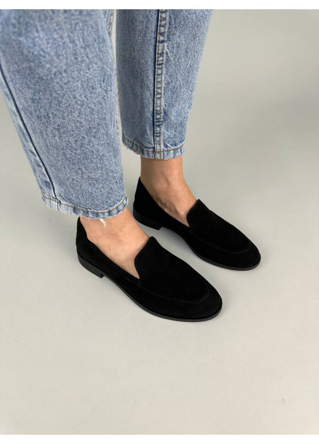 VZUTIK Женские велюровые лоферы 39 черный з натуральный велюр, украина — демисезон (258639740)