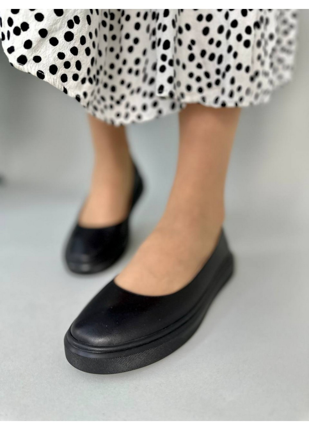 Жіночі жіночі шкіряні балетки 40 VZUTIK | чорні натуральна шкіра (258639671)