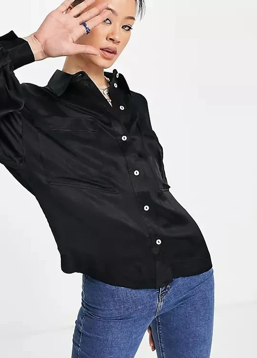 Чёрная рубашка Topshop
