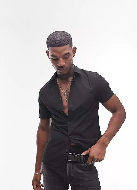 Черная рубашка Topman