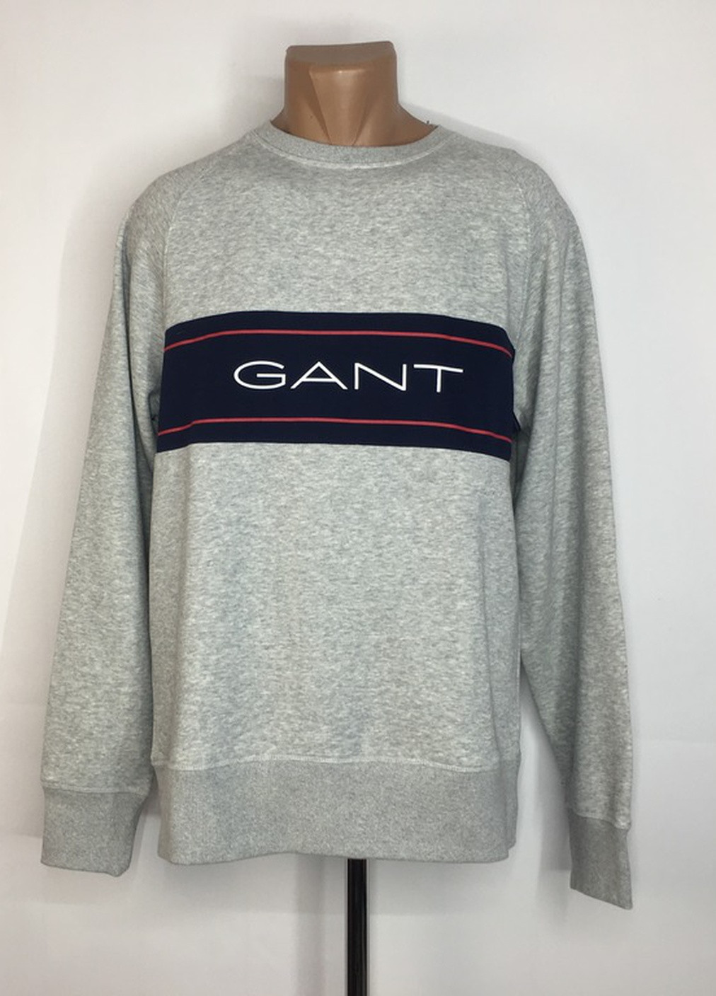 Свитшот Gant - Прямой крой надпись серый кэжуал хлопок органический - (258658992)
