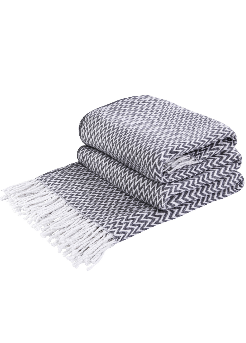 Плед хлопковый Зиг-заг с бахромой Love You (258660226)