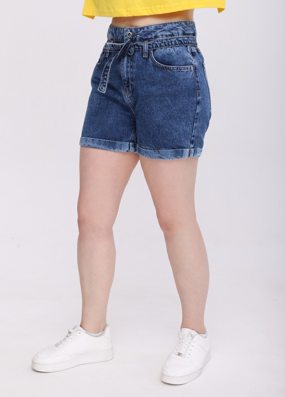 Шорти жіночі джинсові сині варені МОМ Cracpot MOM (258661931)