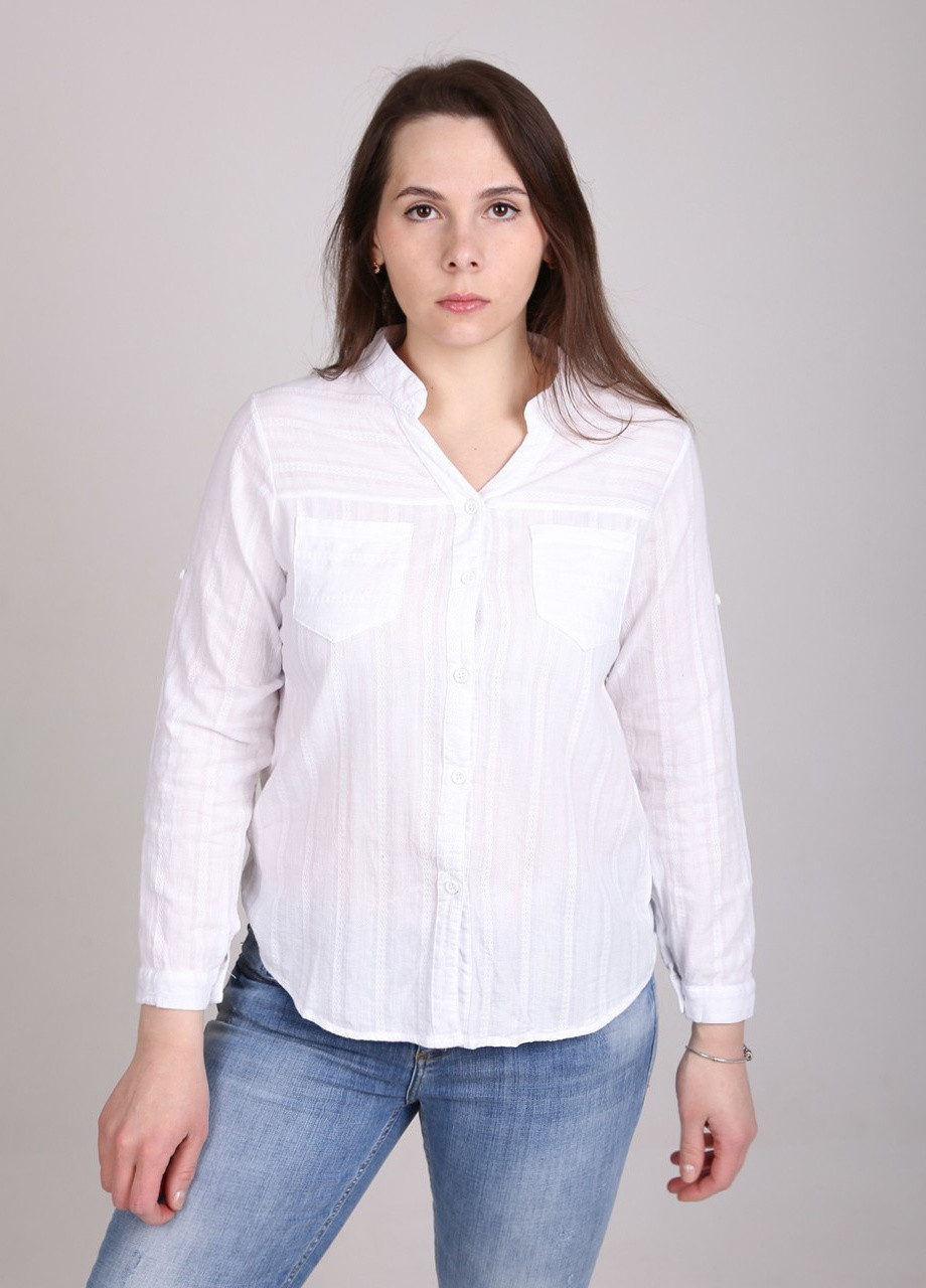 Сорочка жіноча біла з тонким візерунком JEANSclub (258699622)