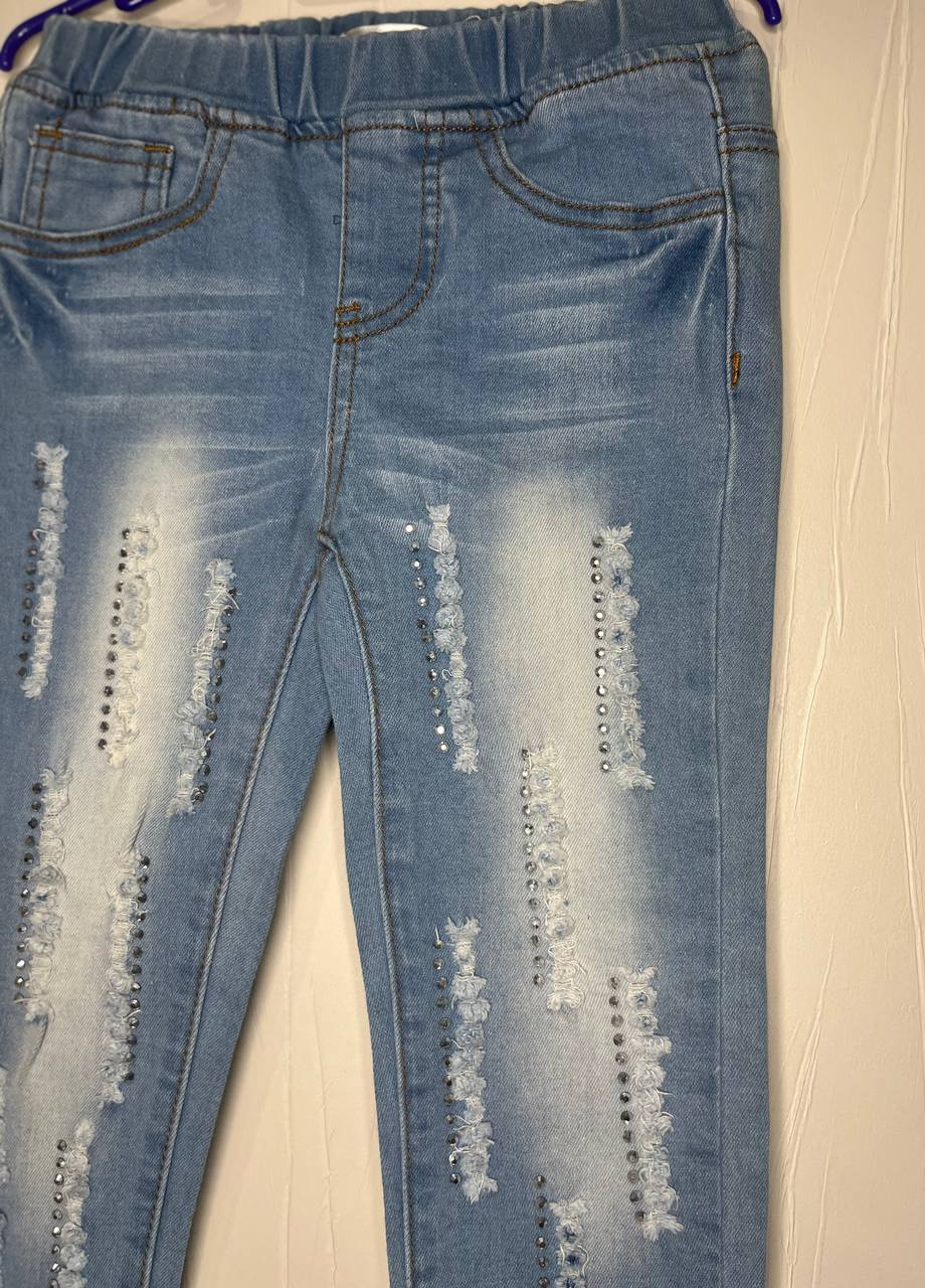 Синие демисезонные джинсы для девочки Deloras