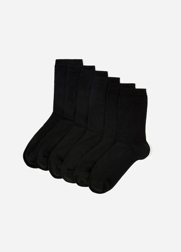 Чорні набір шкарпеток (6 пар) Accessorize однотонні (258672019)