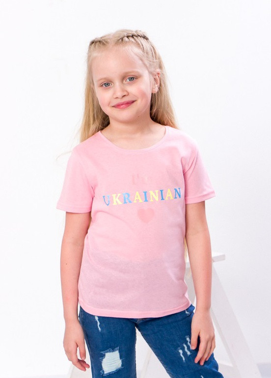 Помаранчева літня футболка для дівчинки рожевий носи своє (6021-2-т-v0) Носи своє