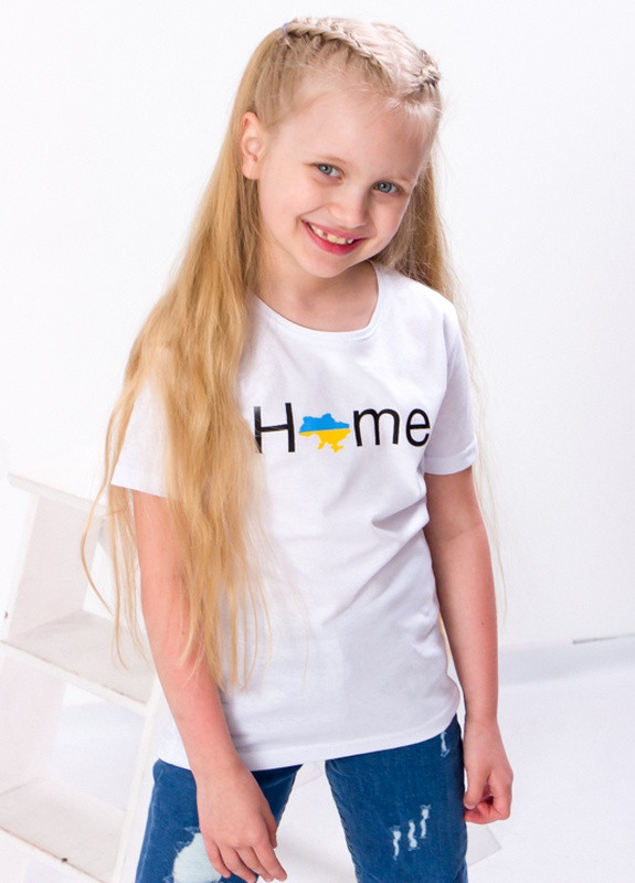 Белая летняя футболка дитяча "україна" білий носи своє (6021-001-33-у-v82) Носи своє