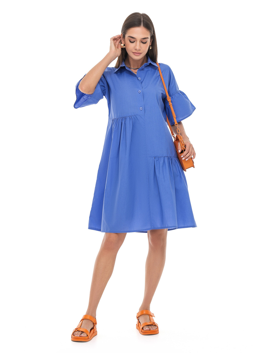 Блакитна легка бавовняна сукня SVTR