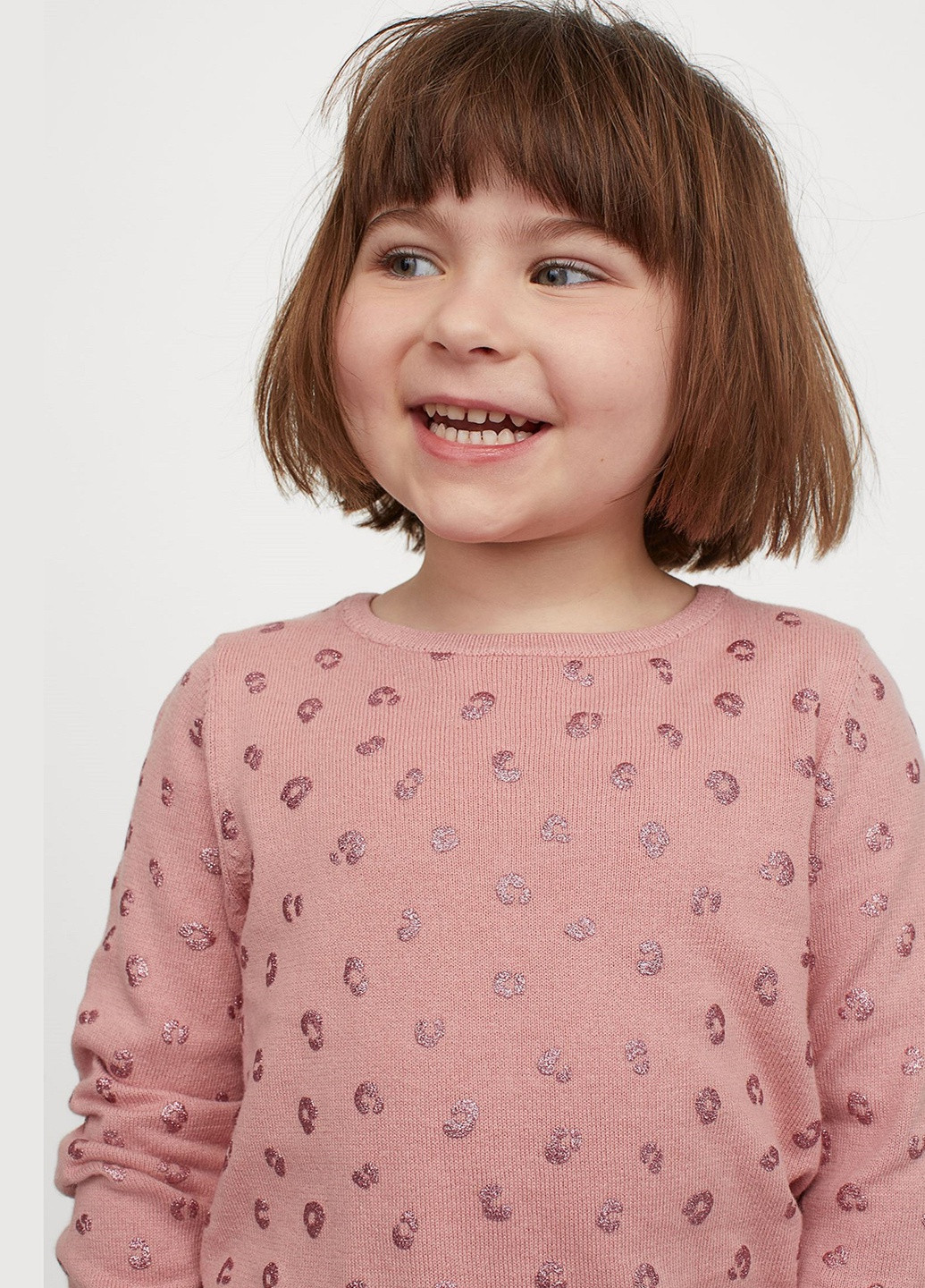 Розовый демисезонный хлопковый свитер тонкой вязки H&M